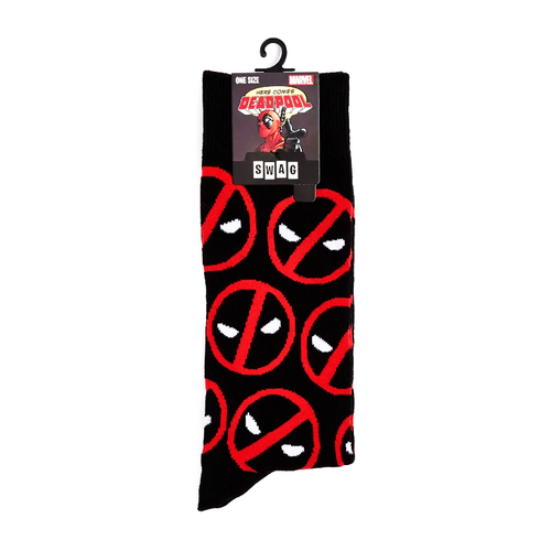 Marvel Deadpool Crew Socks By Swag - One Size Fits Most - New