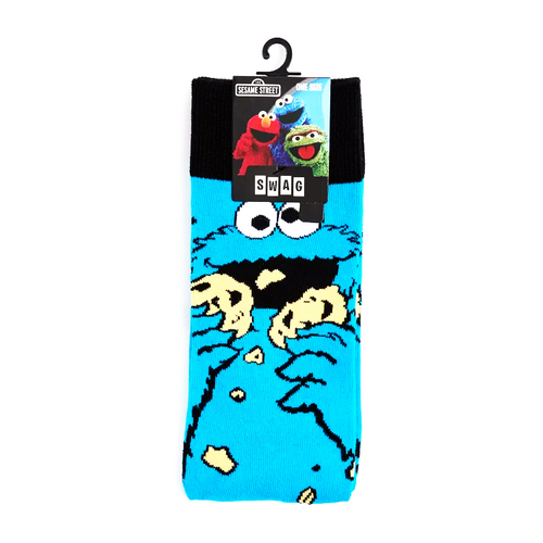 Sesame Street Cookie Monster Crew Socks By Swag - One Size Fits Most - New