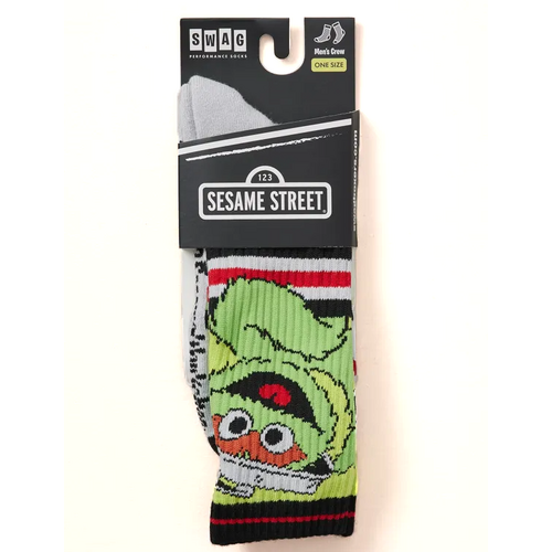 Sesame Street Oscar The Grouch Sports Crew Socks - New