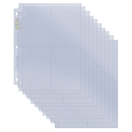 Ultra PRO Platinum Series 4 Pocket Pages (10 Sheets) For 3.5" x 5.25" Collector Cards