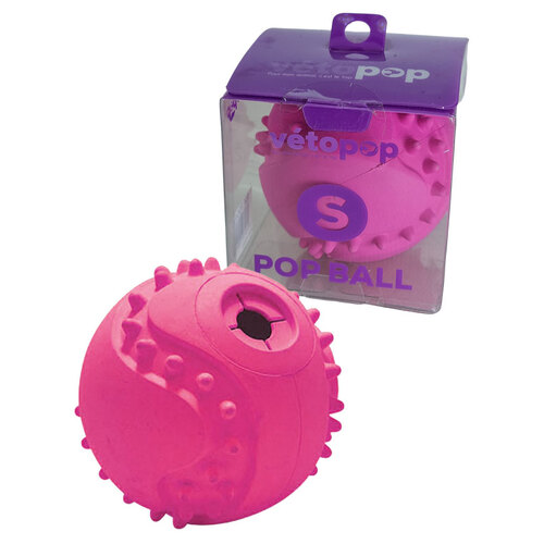 Vetopop Pop Ball Treat Dispenser Toy - Small, Pink - New